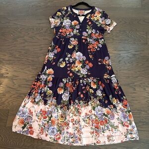 Johnny Was Elsa Tiered Knit Midi Dress - stretchy fabric Size Medium